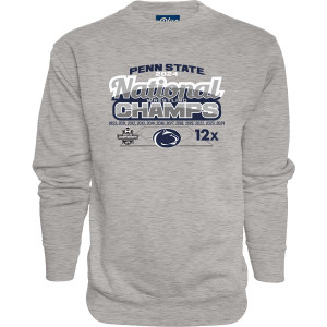 gray crew neck sweatshirt Penn State 2024 National Wrestling Champs